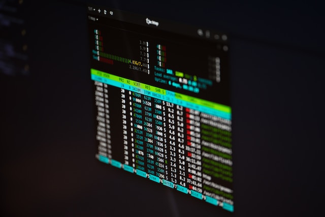 dark screen with green lines of command line interface.